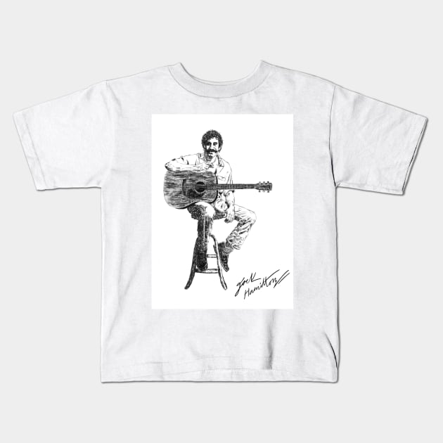 Jim Croce Original Ink Drawing Print Kids T-Shirt by HamiltonArt